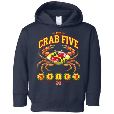 The Crab Five Crab Flag Maryland Toddler Hoodie