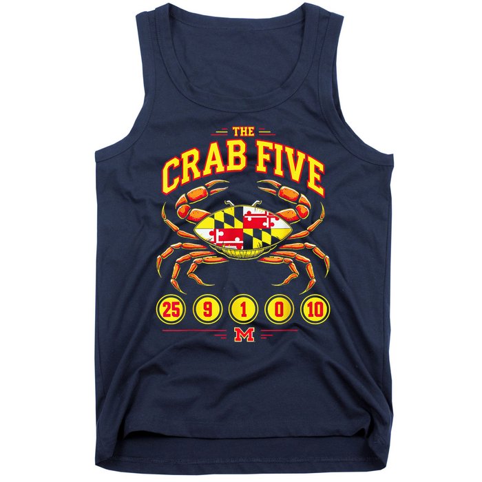 The Crab Five Crab Flag Maryland Tank Top