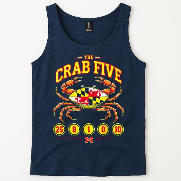 The Crab Five Crab Flag Maryland Tank Top