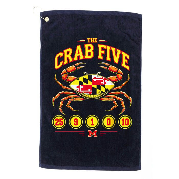The Crab Five Crab Flag Maryland Golf Towel