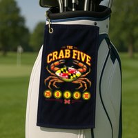 The Crab Five Crab Flag Maryland Golf Towel