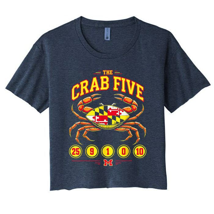 The Crab Five Crab Flag Maryland Crop Top