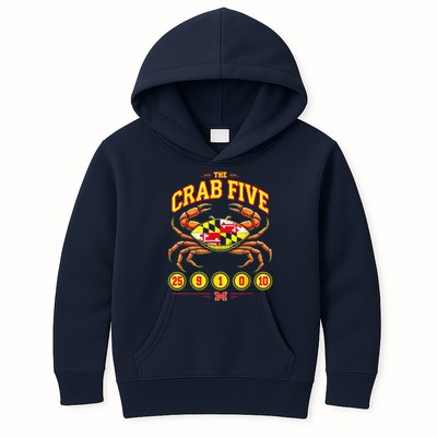 The Crab Five Crab Flag Maryland Kids Hoodie
