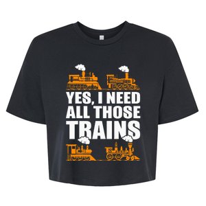 Train Collector Funny Model Train Bella+Canvas Jersey Crop Tee