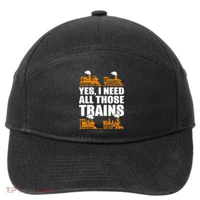 Train Collector Funny Model Train 7-Panel Snapback Hat