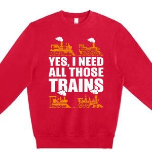 Train Collector Funny Model Train Premium Crewneck Sweatshirt