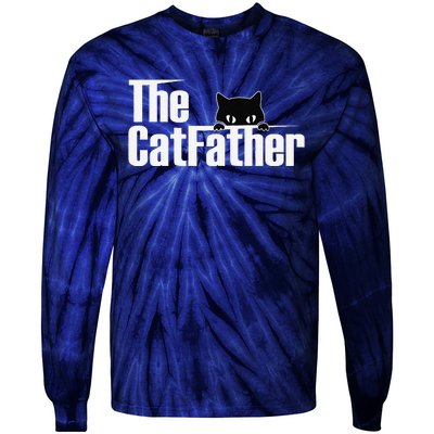 The Catfather Funny Cute Cat Father Tie-Dye Long Sleeve Shirt