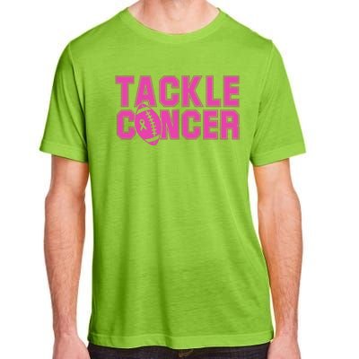 Tackle Cancer Football Ribbon Breast Cancer Awareness Adult ChromaSoft Performance T-Shirt