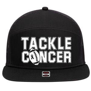 Tackle Cancer Football Ribbon Breast Cancer Awareness 7 Panel Mesh Trucker Snapback Hat