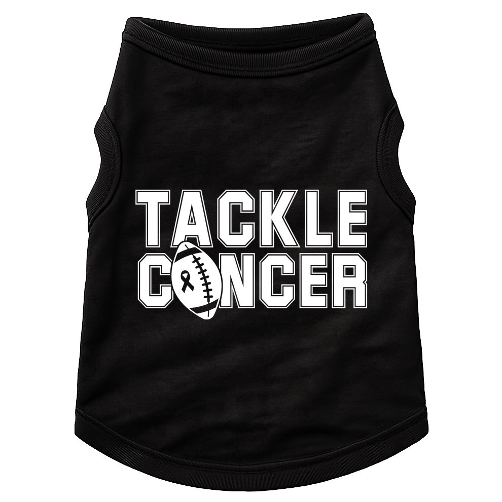 Tackle Cancer Football Ribbon Breast Cancer Awareness Doggie Tank