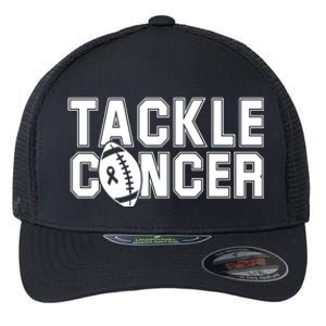 Tackle Cancer Football Ribbon Breast Cancer Awareness Flexfit Unipanel Trucker Cap