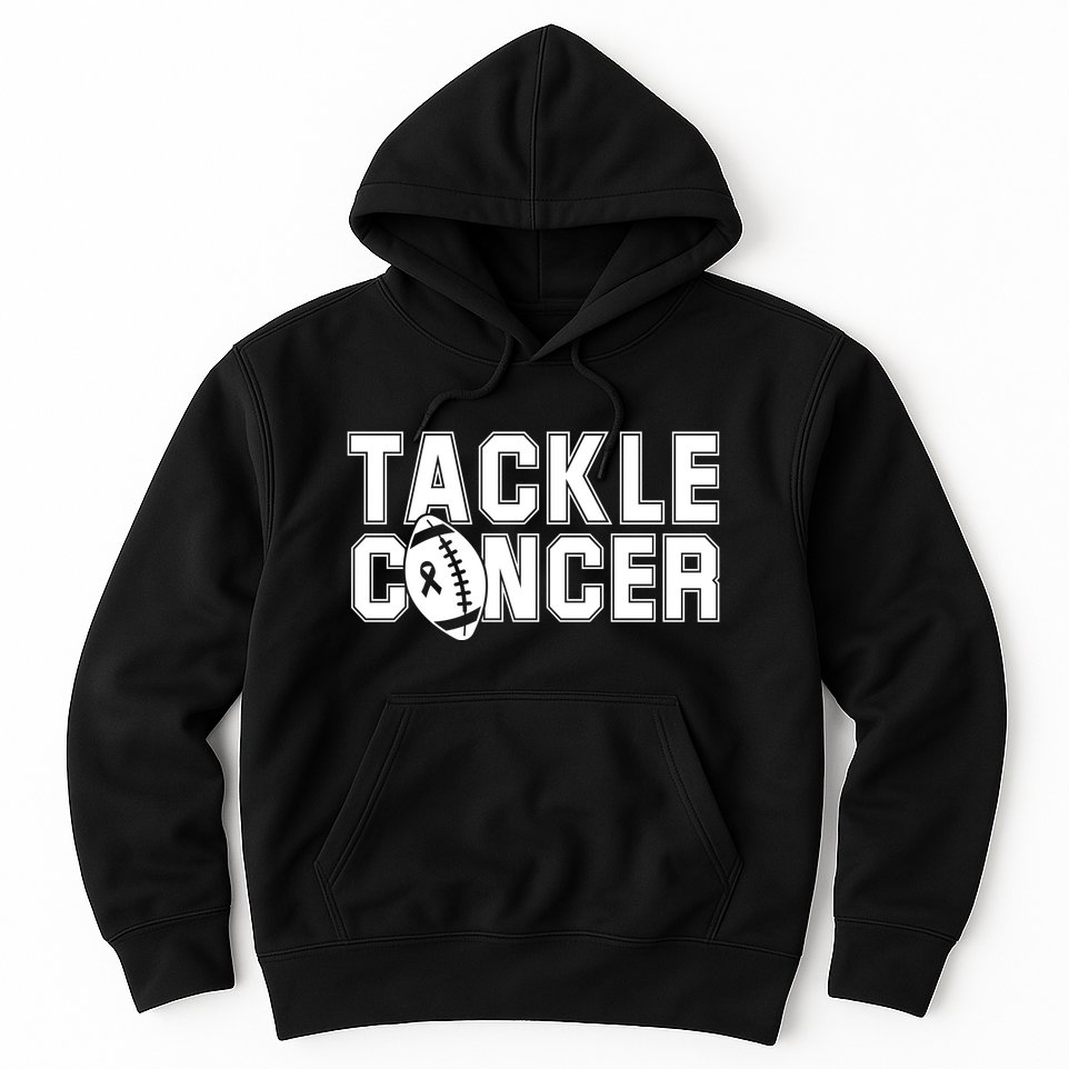 Tackle Cancer Football Ribbon Breast Cancer Awareness Hoodie