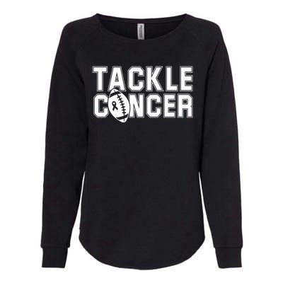 Tackle Cancer Football Ribbon Breast Cancer Awareness Womens California Wash Sweatshirt