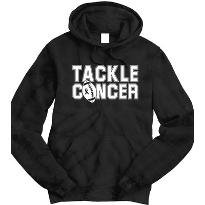 Tackle Cancer Football Ribbon Breast Cancer Awareness Tie Dye Hoodie