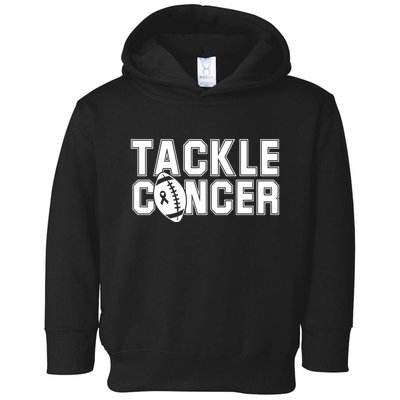 Tackle Cancer Football Ribbon Breast Cancer Awareness Toddler Hoodie
