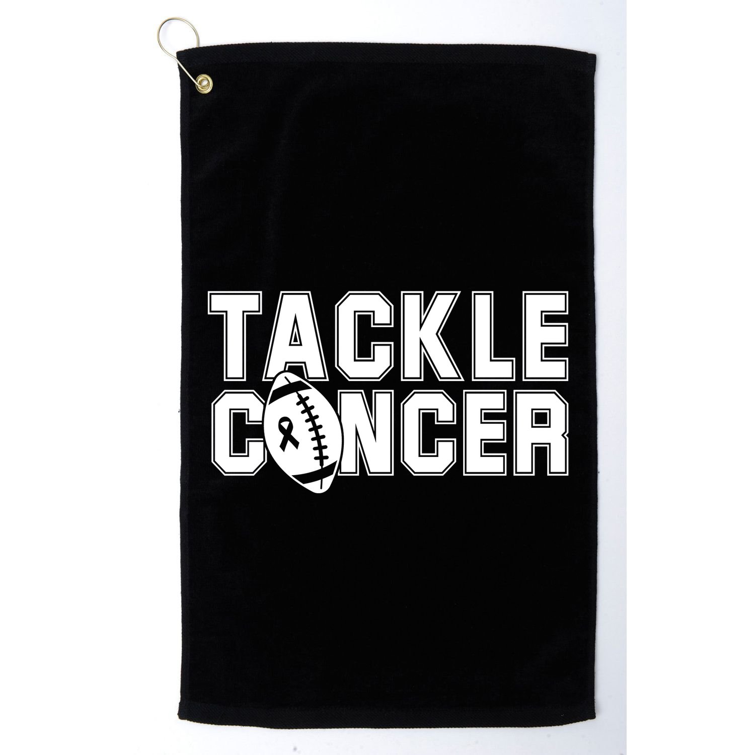 Tackle Cancer Football Ribbon Breast Cancer Awareness Golf Towel