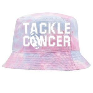 Tackle Cancer Football Ribbon Breast Cancer Awareness Tie-Dyed Bucket Hat