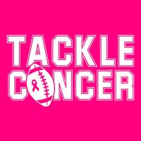 Tackle Cancer Football Ribbon Breast Cancer Awareness Button