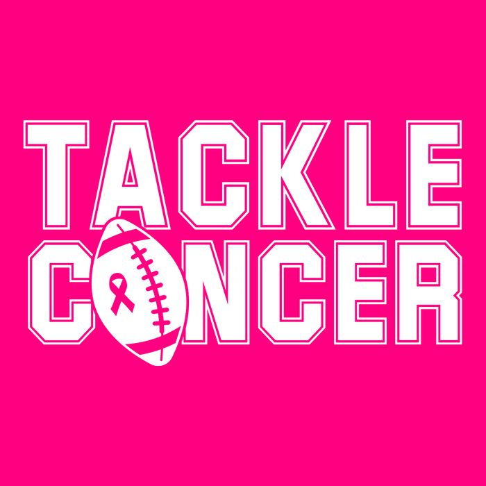 Tackle Cancer Football Ribbon Breast Cancer Awareness Button