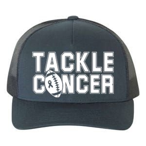 Tackle Cancer Football Ribbon Breast Cancer Awareness Yupoong Adult 5-Panel Trucker Hat