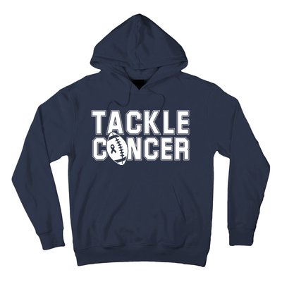 Tackle Cancer Football Ribbon Breast Cancer Awareness Hoodie