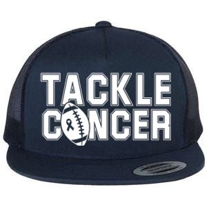 Tackle Cancer Football Ribbon Breast Cancer Awareness Flat Bill Trucker Hat