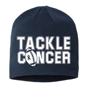 Tackle Cancer Football Ribbon Breast Cancer Awareness Sustainable Beanie