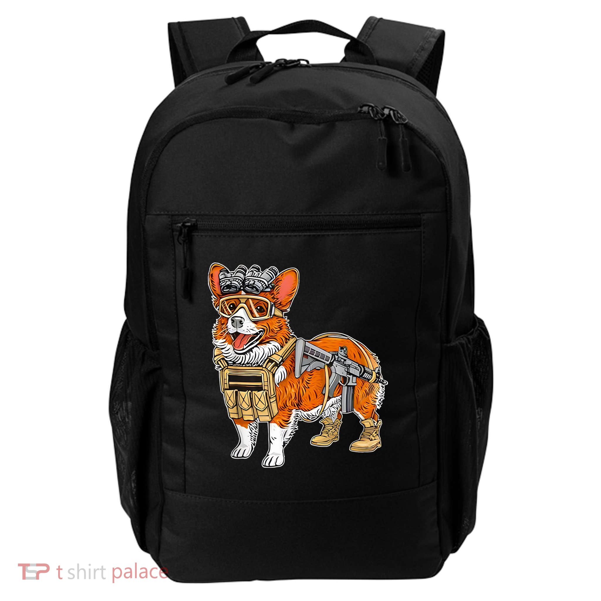 Tactical Corgi Funny  Daily Commute Backpack