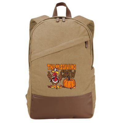 Thanksgiving Crew Funny Turkey Fall Cotton Canvas Backpack