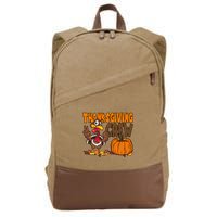Thanksgiving Crew Funny Turkey Fall Cotton Canvas Backpack