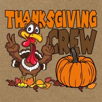 Thanksgiving Crew Funny Turkey Fall Cotton Canvas Backpack