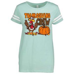 Thanksgiving Crew Funny Turkey Fall Enza Ladies Jersey Football T-Shirt