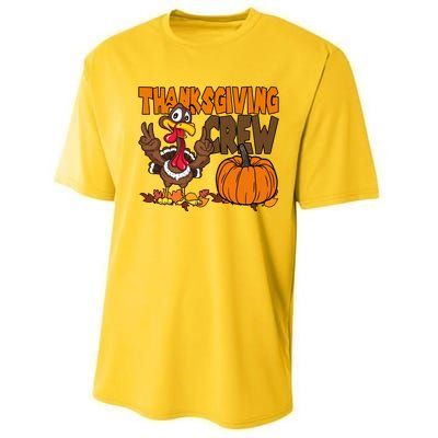 Thanksgiving Crew Funny Turkey Fall Performance Sprint T-Shirt