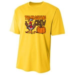 Thanksgiving Crew Funny Turkey Fall Youth Performance Sprint T-Shirt