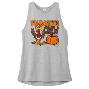 Thanksgiving Crew Funny Turkey Fall Ladies PosiCharge Tri-Blend Wicking Tank