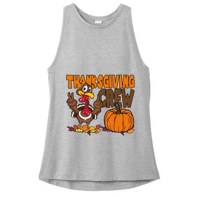 Thanksgiving Crew Funny Turkey Fall Ladies PosiCharge Tri-Blend Wicking Tank