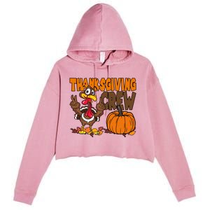 Thanksgiving Crew Funny Turkey Fall Crop Fleece Hoodie