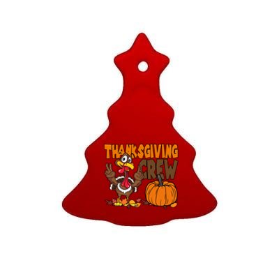 Thanksgiving Crew Funny Turkey Fall Ceramic Tree Ornament