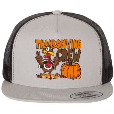 Thanksgiving Crew Funny Turkey Fall Flat Bill Trucker Hat