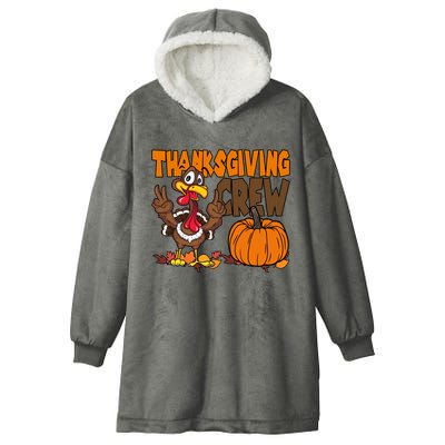 Thanksgiving Crew Funny Turkey Fall Hooded Wearable Blanket