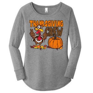 Thanksgiving Crew Funny Turkey Fall Women's Perfect Tri Tunic Long Sleeve Shirt