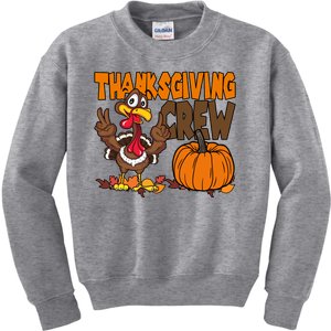 Thanksgiving Crew Funny Turkey Fall Kids Sweatshirt