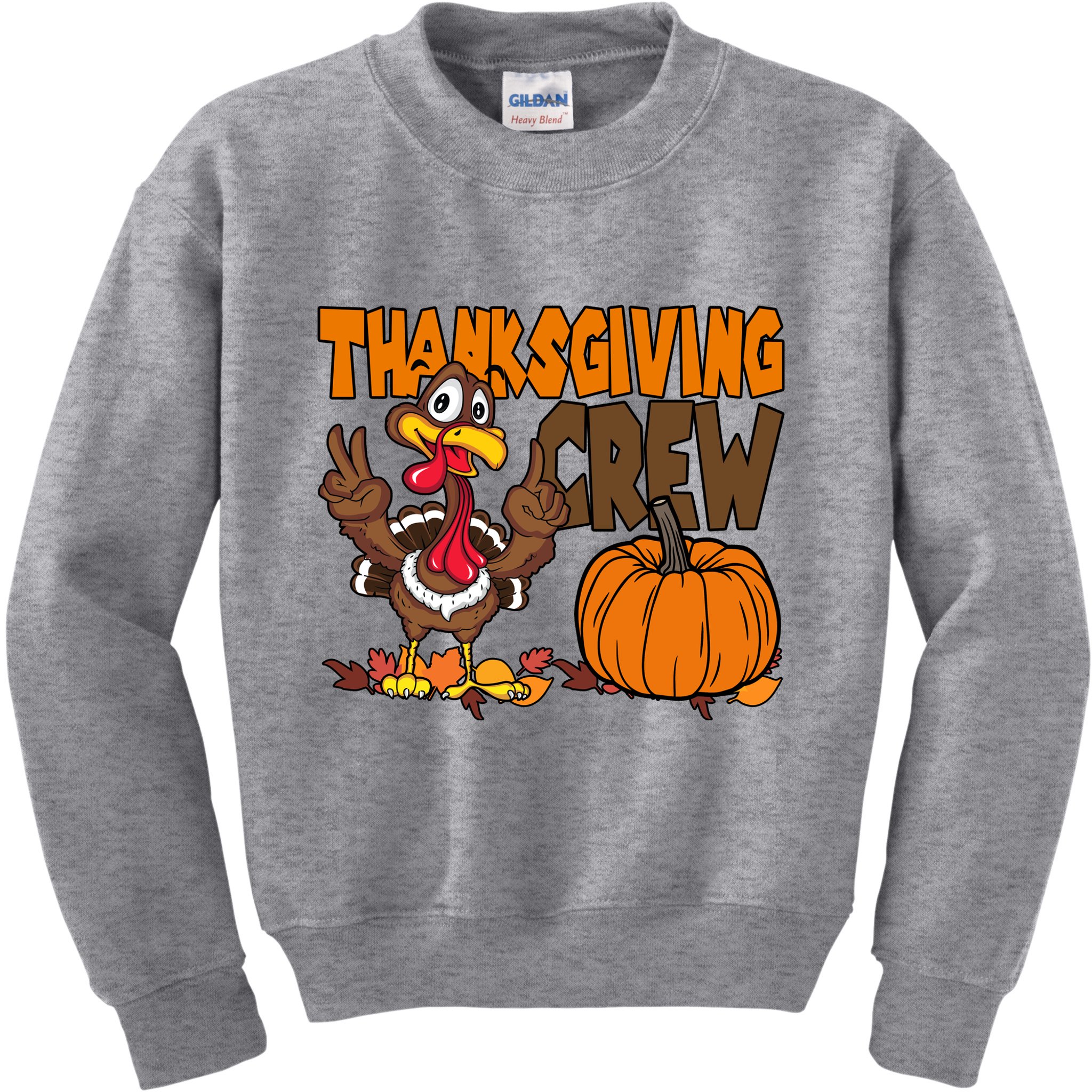 Thanksgiving Crew Funny Turkey Fall Kids Sweatshirt