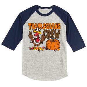 Thanksgiving Crew Funny Turkey Fall Kids Colorblock Raglan Jersey