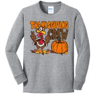 Thanksgiving Crew Funny Turkey Fall Kids Long Sleeve Shirt