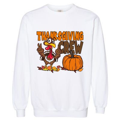 Thanksgiving Crew Funny Turkey Fall Garment-Dyed Sweatshirt