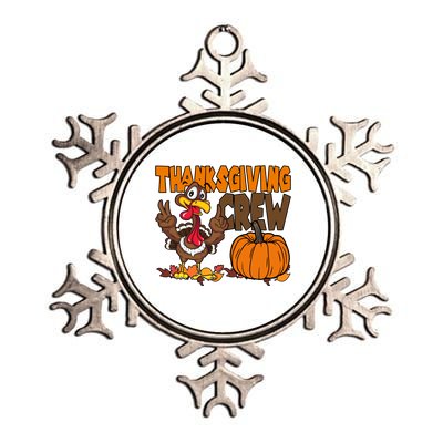 Thanksgiving Crew Funny Turkey Fall Metallic Star Ornament