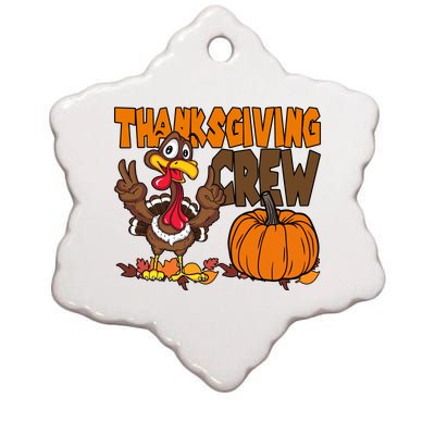 Thanksgiving Crew Funny Turkey Fall Ceramic Star Ornament