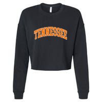 Tennessee Classic Font State Name Design Cropped Pullover Crew