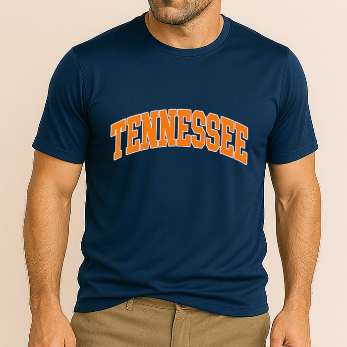 Tennessee Classic Font State Name Design Performance Shirt